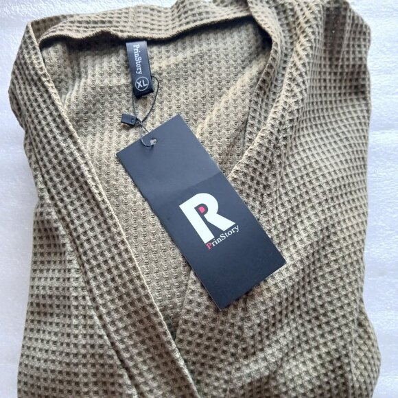 Prinstory Army Green Kimono Style Bathrobe Lounge XL New - Picture 4 of 5